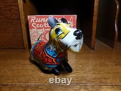 MINT 1940's Vintage RUNNING SCOTTIE Tin Windup Toy by Marx with Original Box