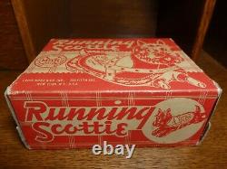 MINT 1940's Vintage RUNNING SCOTTIE Tin Windup Toy by Marx with Original Box