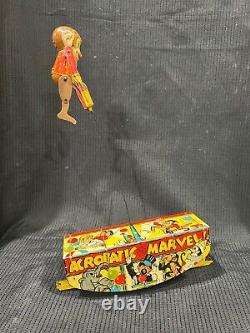 Marx 1930's Acrobatic Marvel Circus Monkey Wind-up Litho Tin Toy (READ)