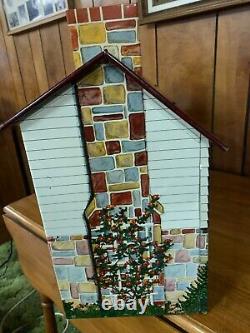 Marx 1950's Walt Disney Tin Litho 2 Story Doll House Furniture, Family & Car