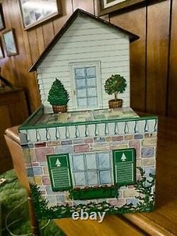 Marx 1950's Walt Disney Tin Litho 2 Story Doll House Furniture, Family & Car