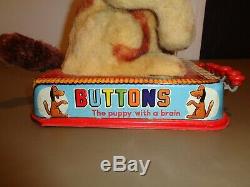 Marx 1961 BUTTONS THE PUPPY WITH A BRAIN Tin Lithograph Vintage Antique Toy