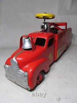 Marx #3300 Vfd Dep 6 Ride Em Fire Truck Toy Tin Litho Toy Vintage Made In USA