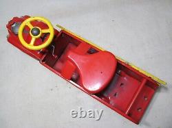 Marx #3300 Vfd Dep 6 Ride Em Fire Truck Toy Tin Litho Toy Vintage Made In USA