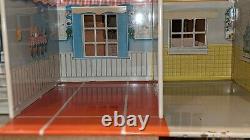 Marx Large Tin Metal 2 Story Center Hall Colonial Dollhouse with Florida Room