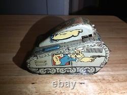 Marx Line Mar Tin Litho Wind Up Popeye Rollover Tank Vintage Missing Popeye