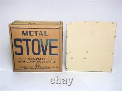 Marx Metal Stove, Retro Tin Metal Oven Range, Vintage Child's Kitchen Play Toy