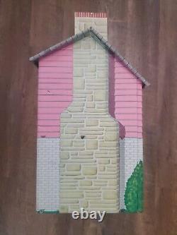 Marx Metal Vintage Doll House Tin Litho Two Story Colonial 1950s Pink Nice Clean