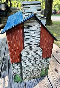 Marx Metal Vintage Doll House Tin Litho Two Story Colonial With Dormer 1950s