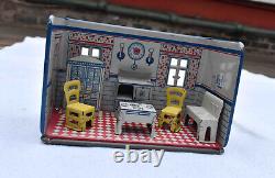 Marx Newlyweds Toy Doll Kitchen Tin Litho 1920s Vintage 6 pieces of furniture