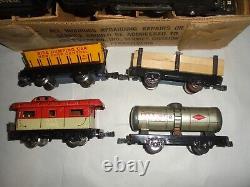 Marx Post War Vintage Tin Freight Set O Gauge With Set Box Rare Tank Car