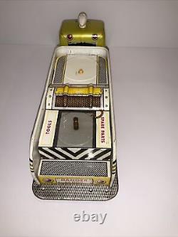 Marx Rare White Vintage 50s Tin Litho Emergency Fire Engine Ladder Truck NICE