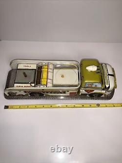 Marx Rare White Vintage 50s Tin Litho Emergency Fire Engine Ladder Truck NICE