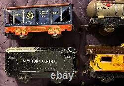 Marx Streamline Wind Up Train USA 4 Tin Litho Cars Vintage