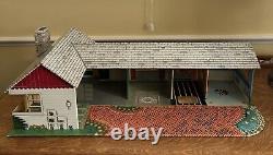 Marx Tin Litho Doll House Metal 1950's California Ranch Vintage with Furniture