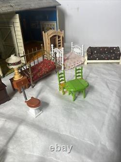 Marx Tin Metal Vintage 1950's Dollhouse with Lots Of Furniture RARE HTF