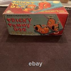 Marx Tricky Tommy Dog Mechanical Windup Tin Vintage Japan With Original Box NICE