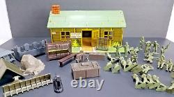 Marx Vintage 1950's Tin Litho Army Headquarters Training Center-45mm G1 Men