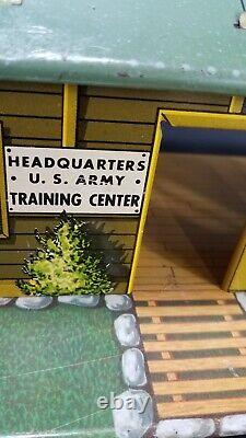 Marx Vintage 1950's Tin Litho Army Headquarters Training Center-45mm G1 Men