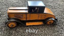 Marx Wind Up Vintage Tin Old Time Car - 1930's Coupe with Driver