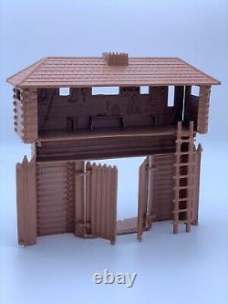 Marx original Fort Apache blockhouse over gate in light brown Rin Tin Tin Vtg