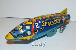 Neat Vintage Marx Tin Wind Up Toy Tom Corbett Space Cadet Polaris Rocket Ship