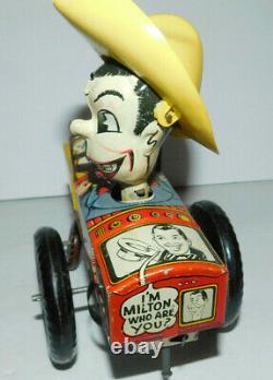 Neat Vintage Tin Wind Up Marx Milton Berle Crazy Car- Works