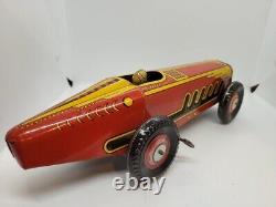 Nice Vintage 1930's Large Marx 13 Tin Litho Wind Up Speed Racer