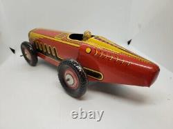 Nice Vintage 1930's Large Marx 13 Tin Litho Wind Up Speed Racer