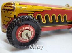 Nice Vintage 1930's Large Marx 13 Tin Litho Wind Up Speed Racer