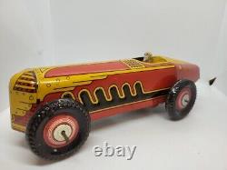 Nice Vintage 1930's Large Marx 13 Tin Litho Wind Up Speed Racer