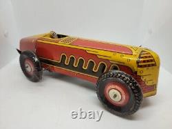 Nice Vintage 1930's Large Marx 13 Tin Litho Wind Up Speed Racer