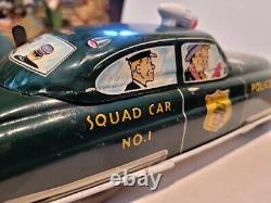 Nice Vintage 1949 Marx Tin Litho Wind Up Dick Tracy #1 Police Squad Car