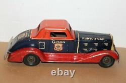 Nice Vintage Marx Wind Up G-man Pursuit Car