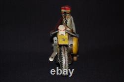 Original Vintage Marx Wind Up Tin Litho Motorcycle Cop Policeman Works Great