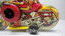 Original Vintage Marx Wind Up Tin Litho Motorcycle Side Car Policeman