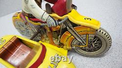 Original Vintage Marx Wind Up Tin Litho Motorcycle Side Car Policeman