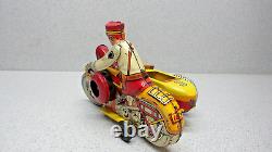 Original Vintage Marx Wind Up Tin Litho Motorcycle Side Car Policeman