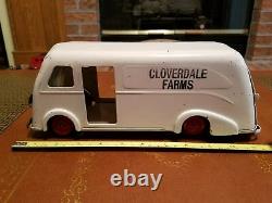 Original vintage marx cloverdale farms pressed steel milk toy truck tin toy lot