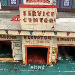 PARTS REPAIR VTG 1950s MARX Tin Gas Station Service Center Lubritorium Toy