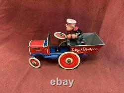Popeye Dippy Dumper Wind-Up Vintage Tin Toy Working Marx Toys (1930s)