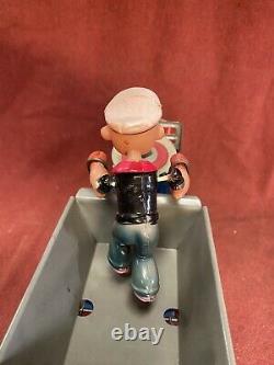 Popeye Dippy Dumper Wind-Up Vintage Tin Toy Working Marx Toys (1930s)