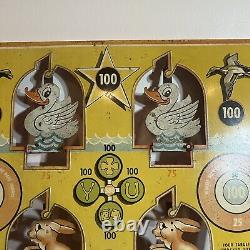 RARE Vintage 1950's Marx Knockdown Target Shooting Gallery Game Tin Litho In Box