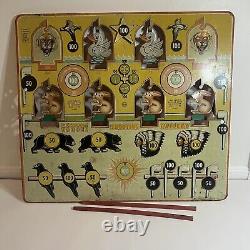 RARE Vintage 1950's Marx Knockdown Target Shooting Gallery Game Tin Litho In Box