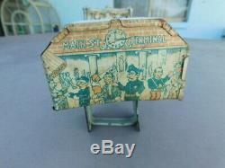 RARE Vintage Antique Louis Marx & Co Busy Bridge Tin Litho Wind up Toy as seen