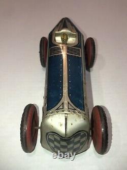 RARE Vintage Louis MARX Tin Litograph Windup GIANT KING RACER