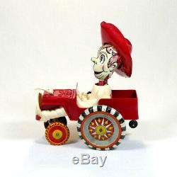 RARE Vintage Louis Marx Tin & Plastic Windup Sheriff Sam Whoopee Car Toy Jeep