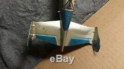 RARE Vintage Marx 14 Tin Bomber Airplane Motor works USA Very good