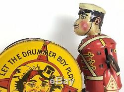 RARE Vintage Marx, Let The Drummer Boy Play, Wind-Up Tin Toy