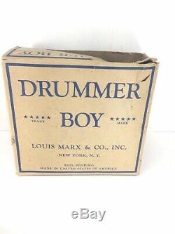 RARE Vintage Marx, Let The Drummer Boy Play, Wind-Up Tin Toy, with Original Box